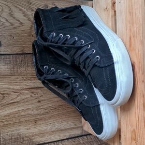 Vans Black Suede Women's Girls Fringe Hi Tops